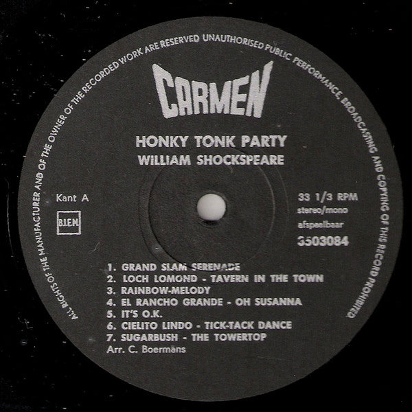 William Shockspeare : Honky Tonk Party (LP, Album)