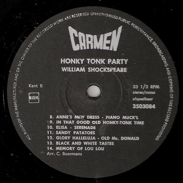 William Shockspeare : Honky Tonk Party (LP, Album)