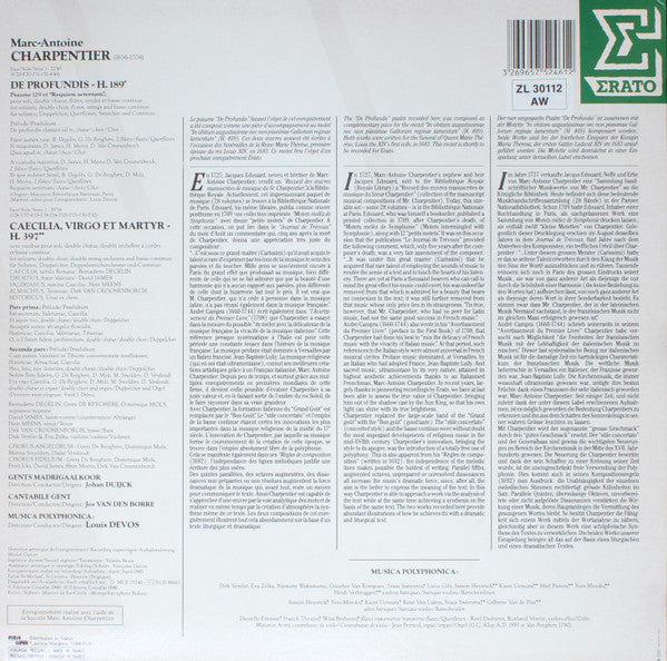Marc Antoine Charpentier, Louis Devos, Musica Polyphonica, Gents Madrigaalkoor, Cantabile Gent : De Profundis; Caecilia, Virgo et Martyr (LP, Album)
