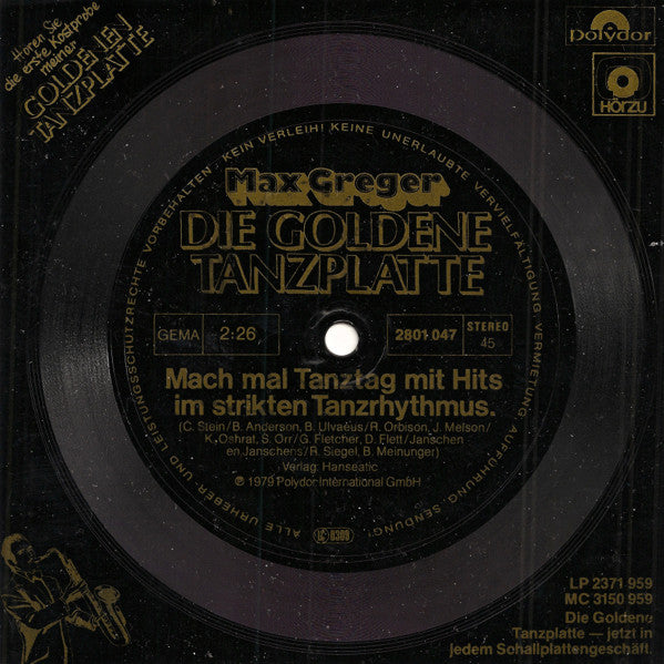 Max Greger : Die Goldene Tanzplatte (Flexi, 5½", Shape, S/Sided, Promo, Smplr)