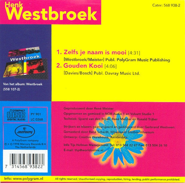 Henk Westbroek : Zelfs Je Naam Is Mooi (CD, Single)