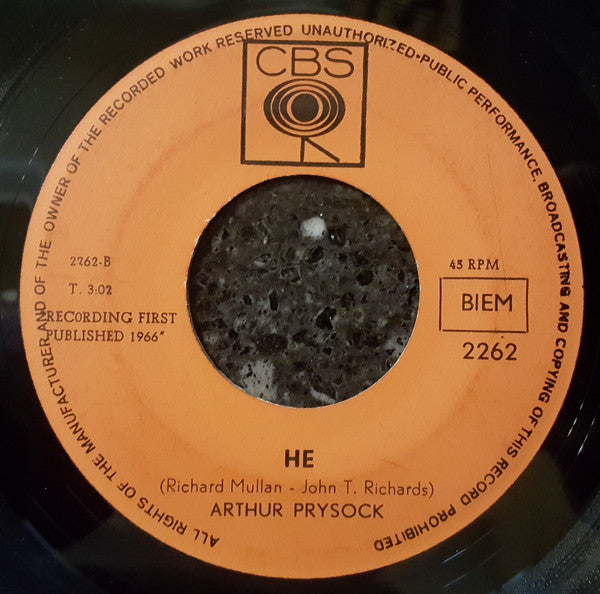 Arthur Prysock : I'll Close My Eyes / He (7")