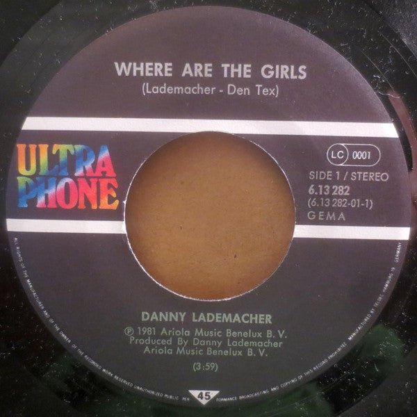Dany Lademacher : Where Are The Girls (7", Single, Promo)