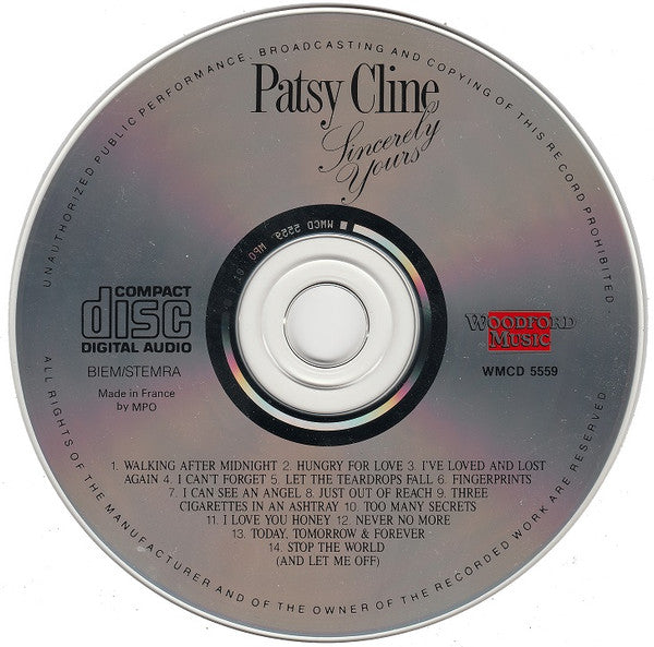 Patsy Cline : Patsy Cline Sincerely Yours (CD, Comp)