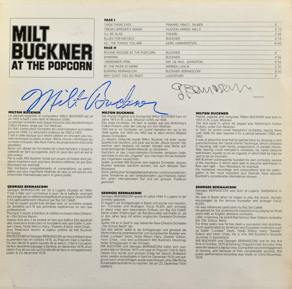 Milt Buckner : Milt Buckner At The Popcorn (LP)