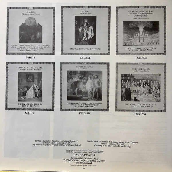 Georg Friedrich Händel - Christopher Hogwood, The Academy Of Ancient Music : La Resurrezione (3xLP, Album + Box, Album)