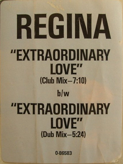 Regina (2) : Extraordinary Love (12", Lab)