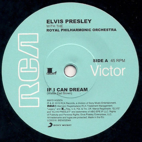 Elvis Presley With Royal Philharmonic Orchestra : If I Can Dream (7", Single, Ltd)