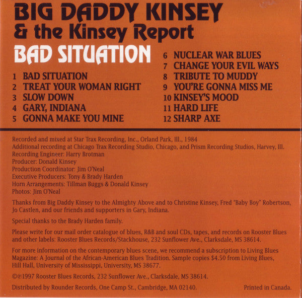 Big Daddy Kinsey & The Kinsey Report : Bad Situation (CD, Album, RE, Bon)