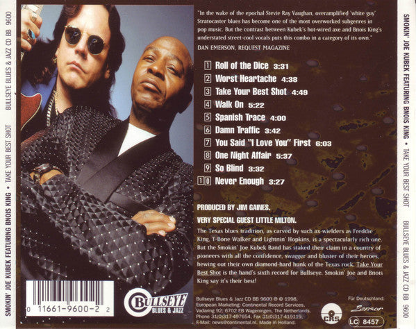Smokin' Joe Kubek Featuring Bnois King : Take Your Best Shot (CD, Album)