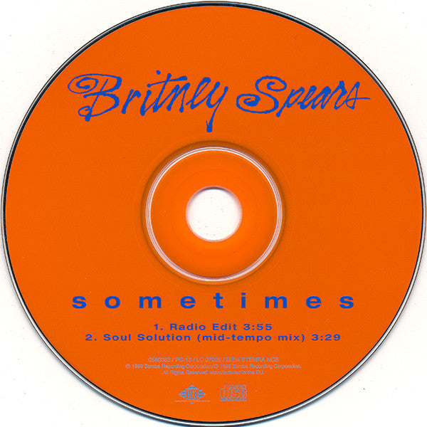 Britney Spears : Sometimes (CD, Single, Car)