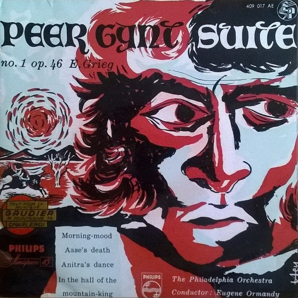 Edvard Grieg - Eugene Ormandy, The Philadelphia Orchestra : Peer Gynt Suite No. 1 (7", EP, Mono)