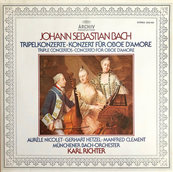 Johann Sebastian Bach, Aurèle Nicolet, Gerhart Hetzel, Manfred Clement, Münchener Bach-Orchester, Karl Richter : Tripelkonzerte - Konzert Für Oboe D'Amore = Triple Concertos - Concerto For Oboe D'Amore (LP, Album)