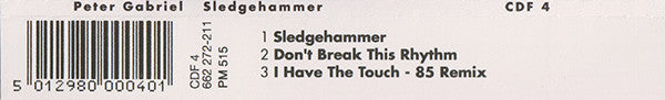 Peter Gabriel : Sledgehammer (CD, Single, RE)
