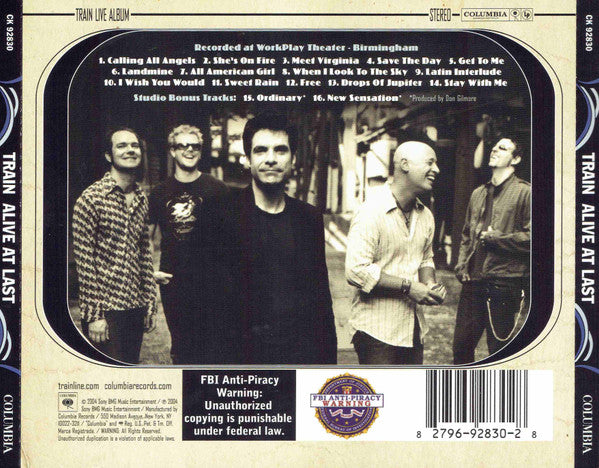 Train (2) : Alive At Last (CD, Album)