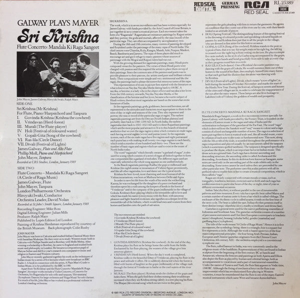 John Mayer (2) / James Galway : Galway Plays Mayer: Sri Krishna / Flute Concerto: Mandala Ki Raga Sangeet (LP, Album)