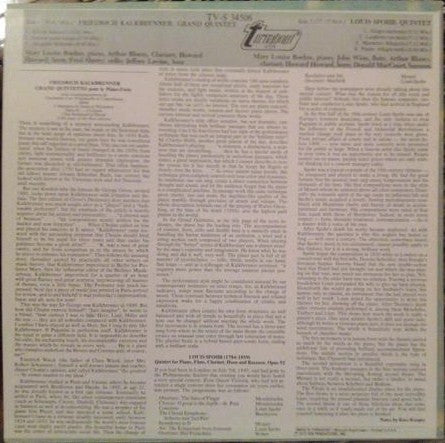 Friedrich Kalkbrenner / Louis Spohr : Quintet For Clarinet, Horn, Cello, Double Bass & Piano / Quintet For Flute, Clarinet, Horn, Bassoon And Piano (LP)