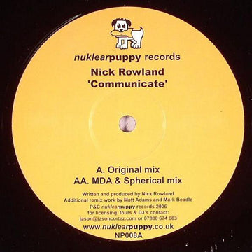 Nick Rowland : Communicate (12")