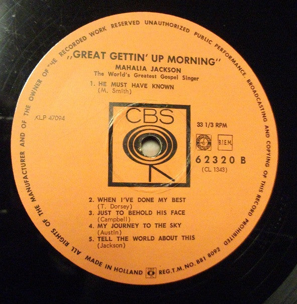Mahalia Jackson : Great Gettin' Up Morning (LP, Album, Mono)