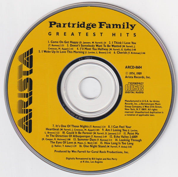 The Partridge Family : Greatest Hits (CD, Comp)
