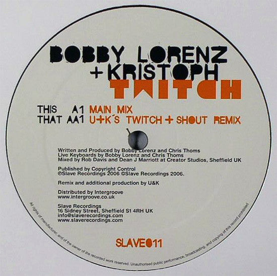 Bobby Lorenz & Kristoph : Twitch (12")