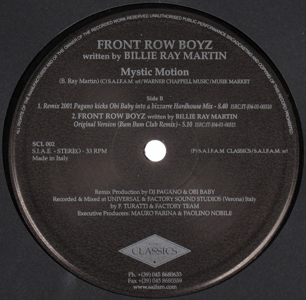 Front Row Boyz : Mystic Motion (12")