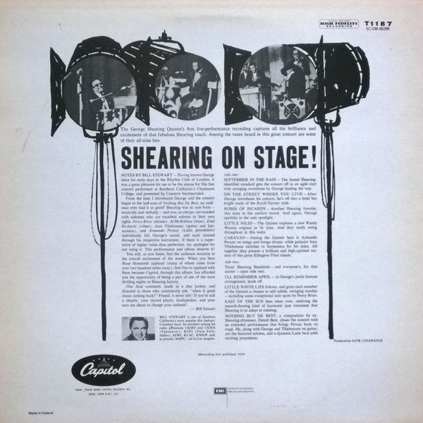 The George Shearing Quintet : Shearing On Stage! (LP, Album, Mono, RE)