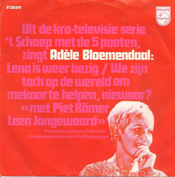 Adèle Bloemendaal : Lena Is Weer Bezig (7", Single, Mono, Red)