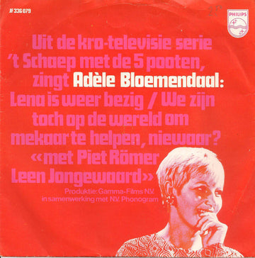 Adèle Bloemendaal : Lena Is Weer Bezig (7", Single, Mono, Red)