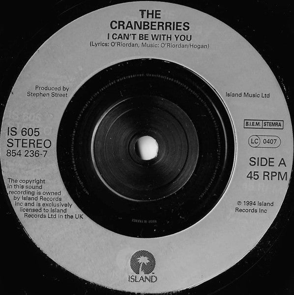 The Cranberries : I Can't Be With You (7", Single, Sil)