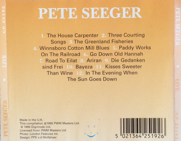 Pete Seeger : Live (CD, RE)
