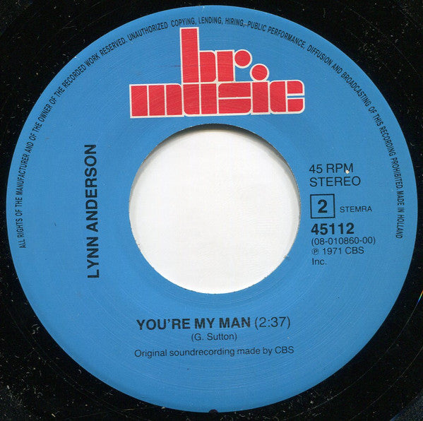 Lynn Anderson : Rose Garden / You're My Man (7", Single, RE)