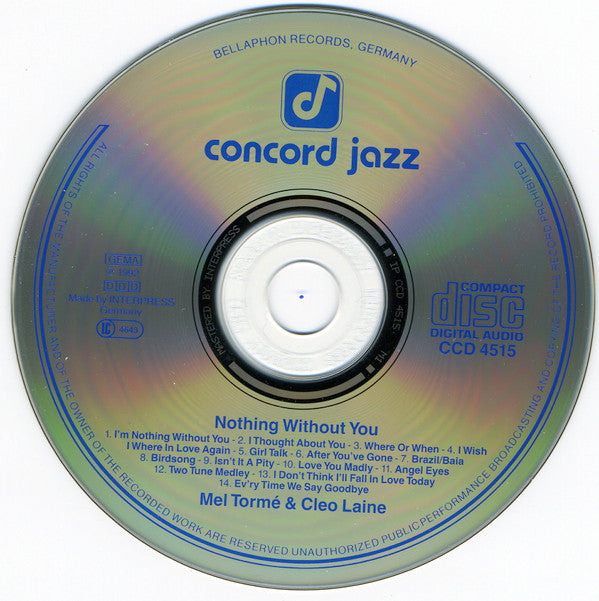 Mel Tormé / Cleo Laine : Nothing Without You (CD, Album)