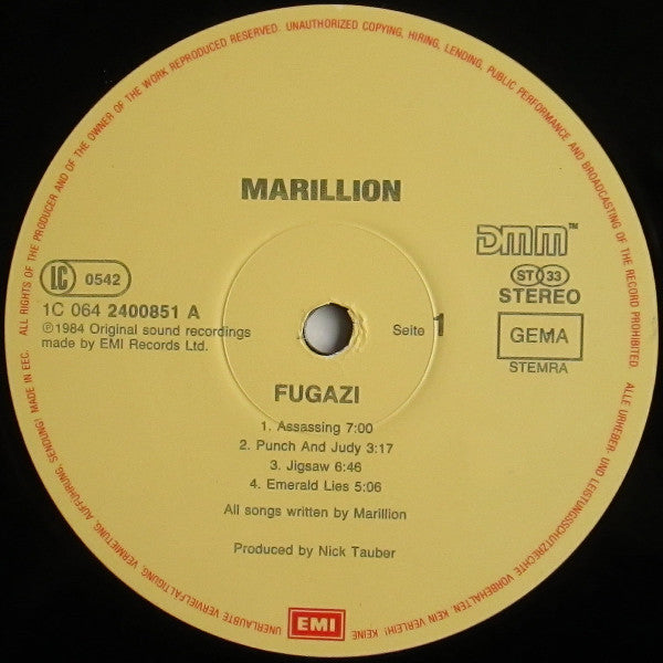 Marillion : Fugazi (LP, Album, Gat)