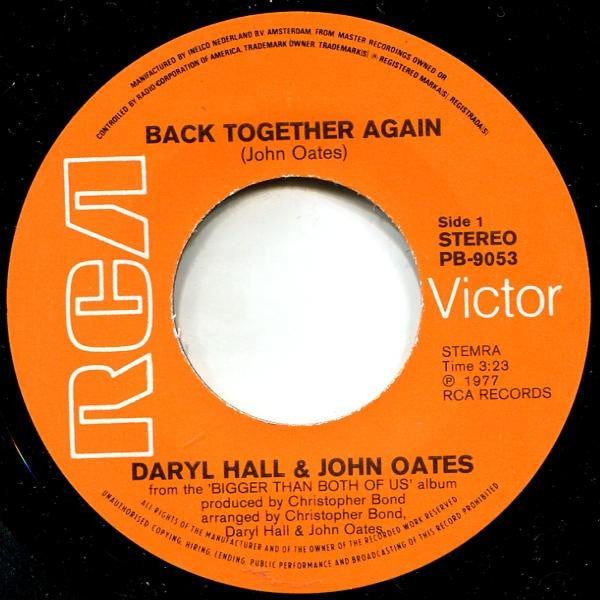 Daryl Hall & John Oates : Back Together Again (7", Single)