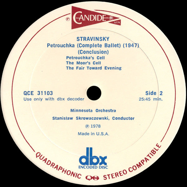 Igor Stravinsky, Sergei Prokofiev, Minnesota Orchestra, Stanislaw Skrowaczewski : Petrouchka / The Love For Three Oranges (Suite) (LP, Quad, DBX)