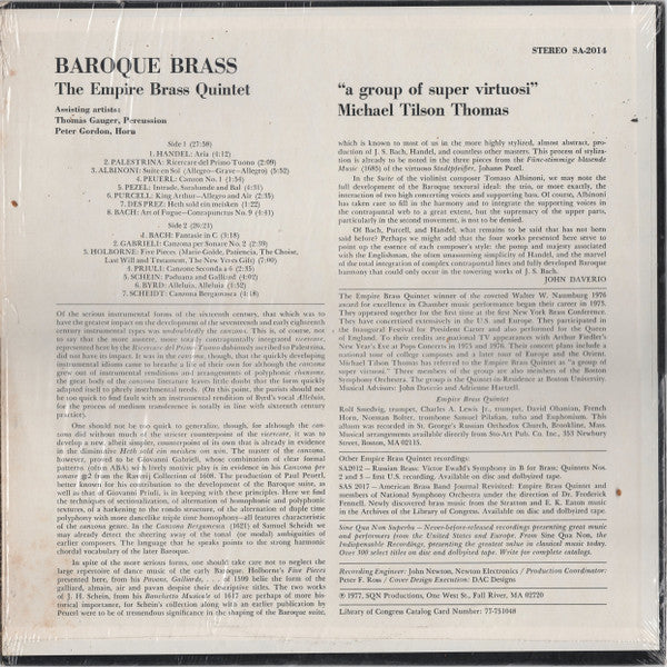 Empire Brass Quintet* : Baroque Brass (LP, Album, DBX)