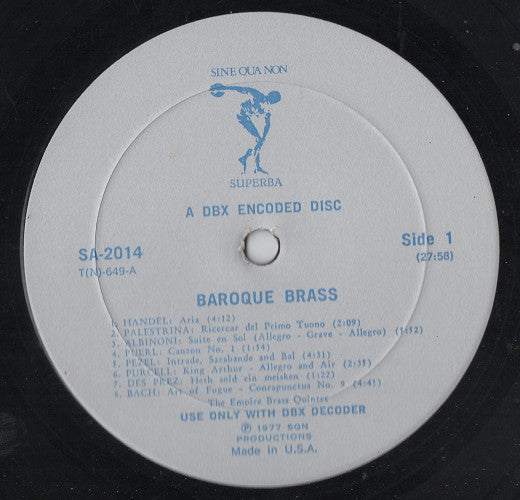 Empire Brass Quintet* : Baroque Brass (LP, Album, DBX)