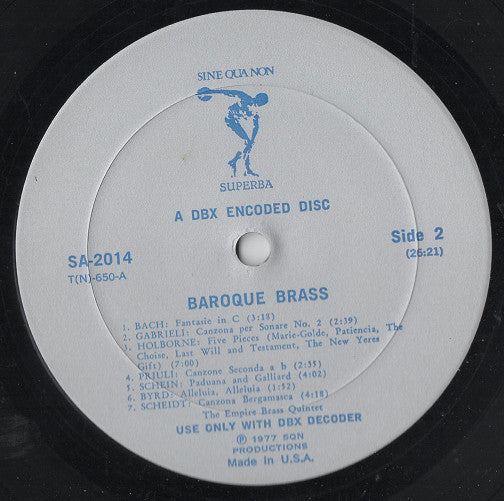 Empire Brass Quintet* : Baroque Brass (LP, Album, DBX)