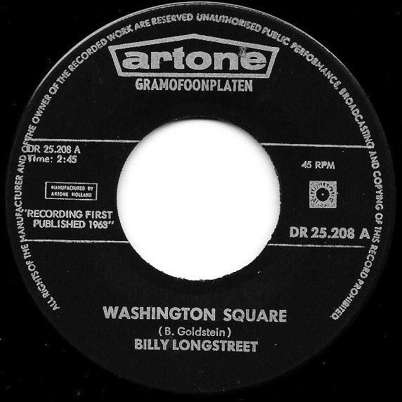 Billy Longstreet : Washington Square (7", Single)