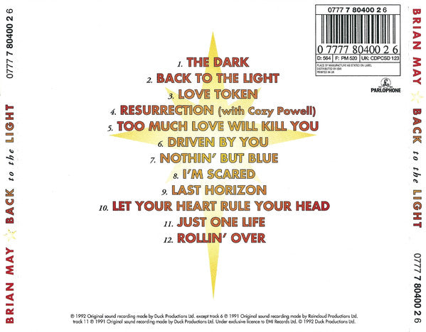 Brian May : Back To The Light (CD, Album)