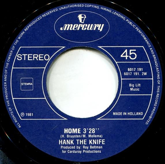 Hank The Knife : Six Bass Man (7", Single)