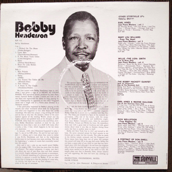 Bobby Henderson (2) : Jazz Piano Masters Vol. 2 (LP)