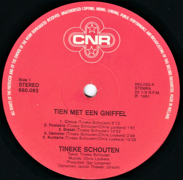 Tineke Schouten : Tien Met Een Gniffel (LP, Album)