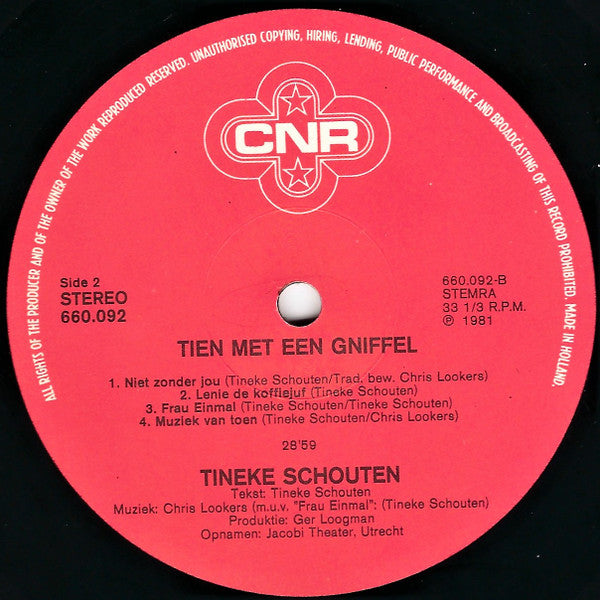 Tineke Schouten : Tien Met Een Gniffel (LP, Album)
