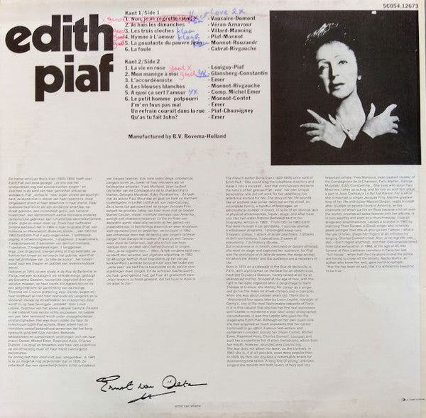 Edith Piaf : Les Chansons Formidables (LP, Comp)