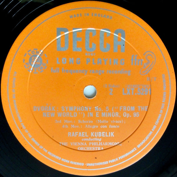 Antonín Dvořák - Rafael Kubelik Conducting Wiener Philharmoniker : Symphony No.5 In E Minor ('From The New World') Opus 95 (LP, Mono)