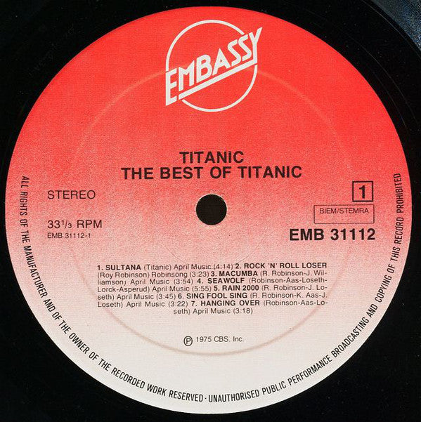 Titanic (3) : The Best Of Titanic (LP, Comp, RE)