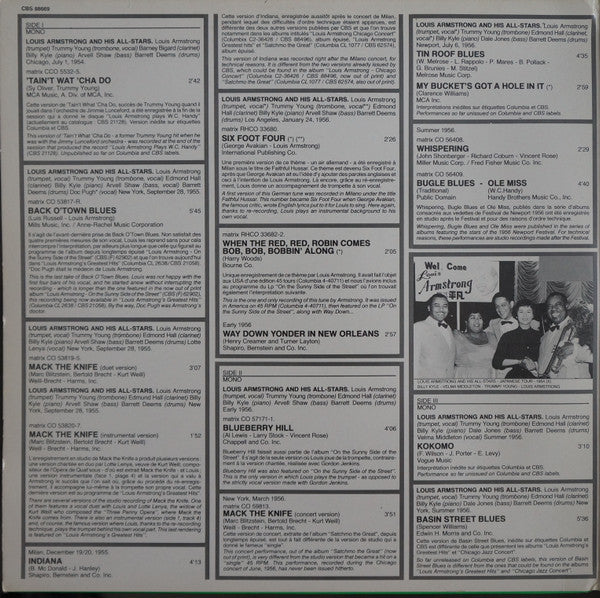 Louis Armstrong : Rare Performances Of The 50's And 60's (2xLP, Comp, Mono)
