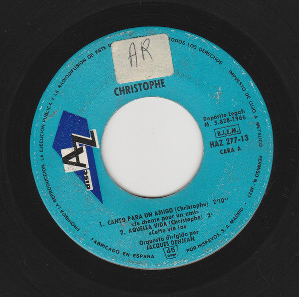 Christophe : Canto Para Un Amigo  (7", EP)